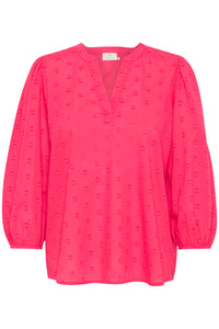 Kaffe Kajolia Raspberry Heart Polka Dot Blouse, 10508453