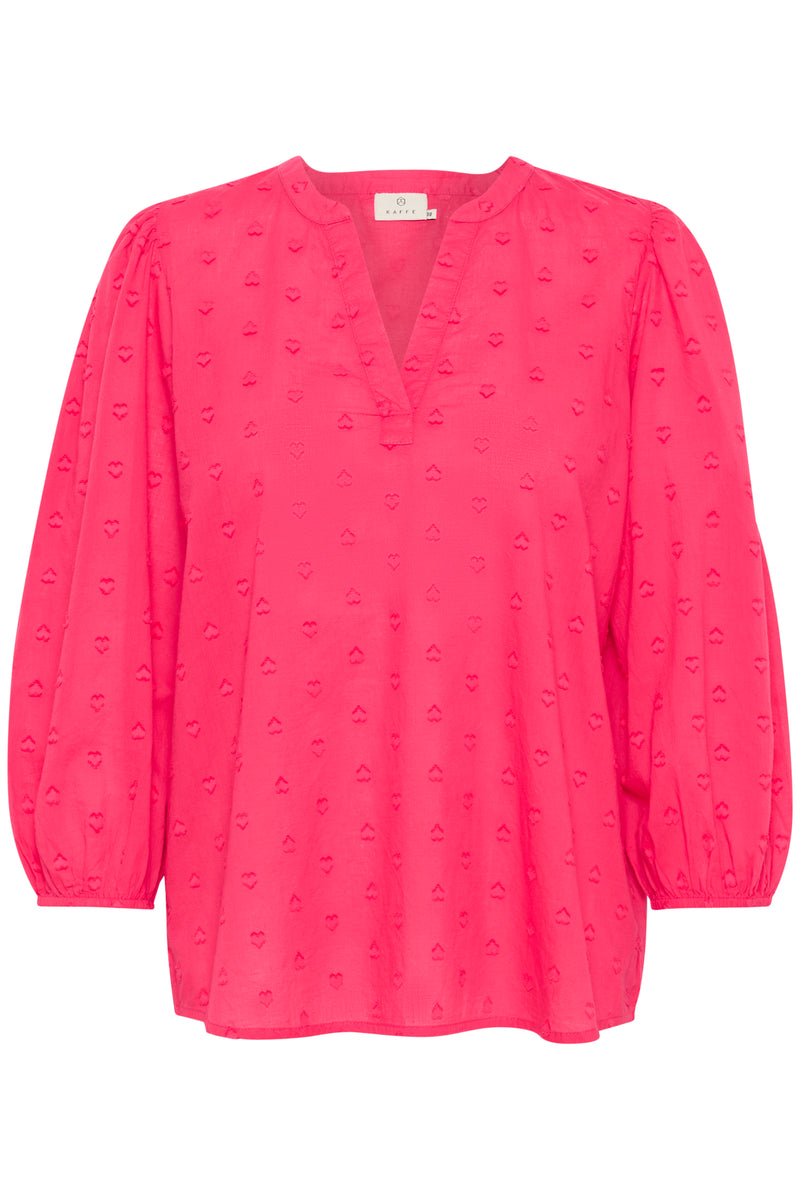 Kaffe Kajolia Raspberry Heart Polka Dot Blouse, 10508453