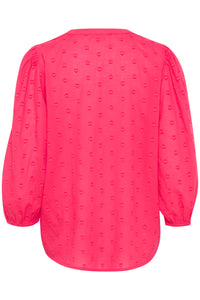 Kaffe Kajolia Raspberry Heart Polka Dot Blouse, 10508453