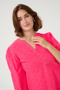 Kaffe Kajolia Raspberry Heart Polka Dot Blouse, 10508453