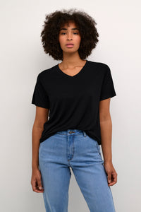 Kaffe Kafrida Ultimate V-Neck Black T-Shirt, 10508581