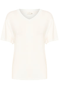 Kaffe Kafrida Ultimate V-Neck Chalk T-Shirt