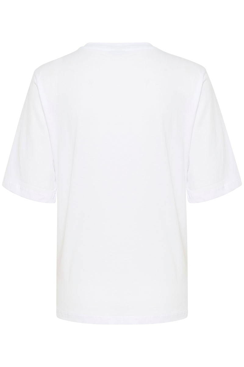 Kaffe Kamira Optical White Peach Printed T-Shirt, 10508592
