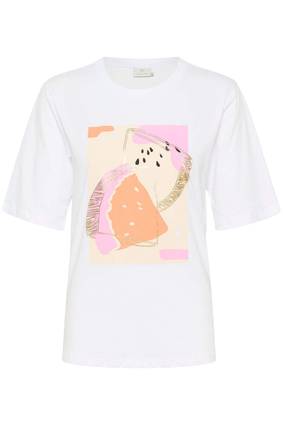 Kaffe Kamira Optical White Watermelon Printed T-Shirt, 10508592