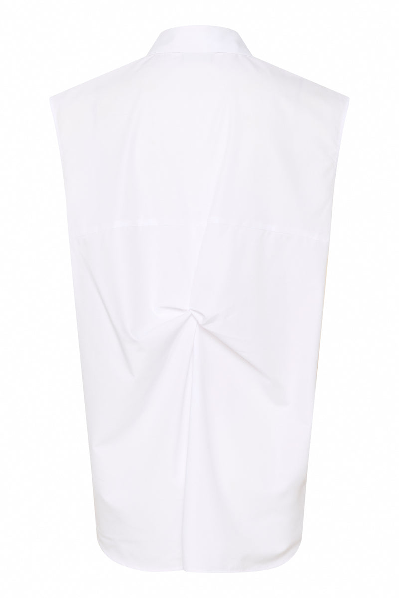 Kaffe Kaanna Optical White Knot Back Longline Oversized Shirt, 10508614