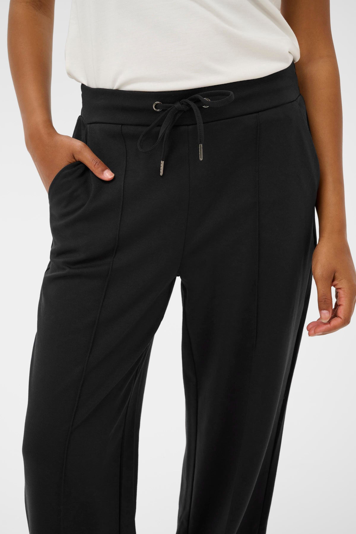 Kaffe Kajenny Black Wide Leg Elasticated Trousers, 10508621