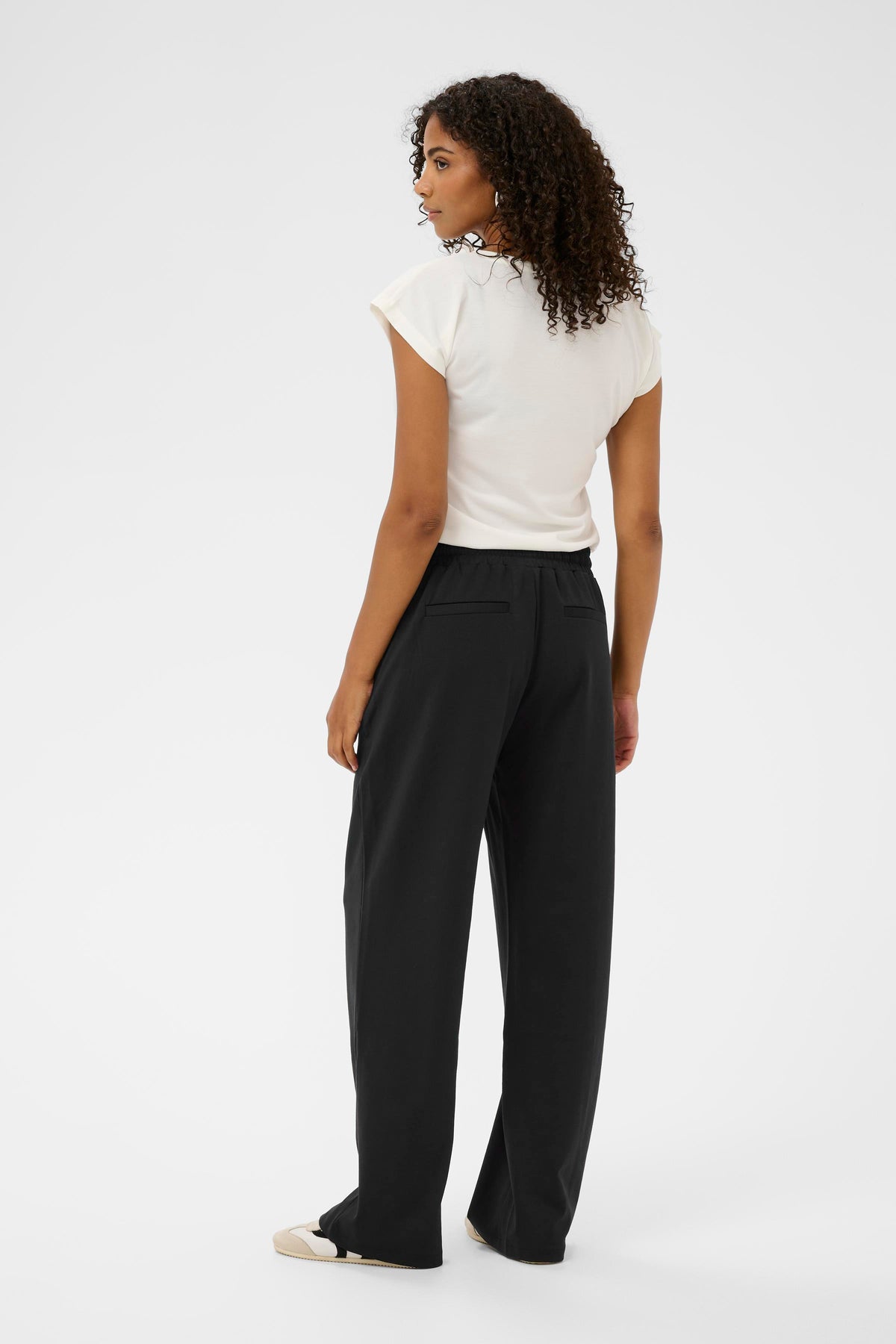 Kaffe Kajenny Black Wide Leg Elasticated Trousers, 10508621
