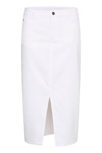 Kaffe Kazelina Chalk Denim Stretch Midi Skirt
