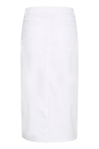 Kaffe Kazelina Chalk Denim Stretch Midi Skirt