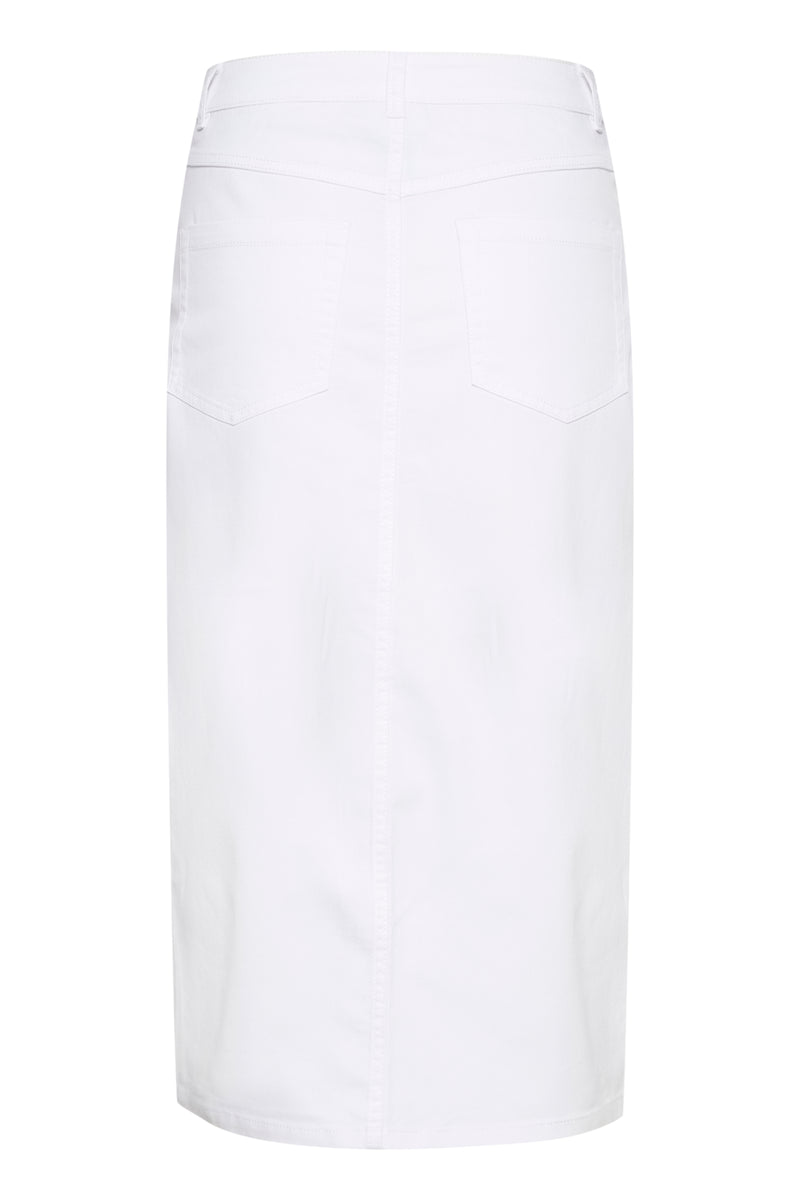 Kaffe Kazelina Chalk Denim Stretch Midi Skirt