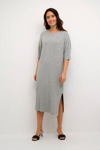 Kaffe Kalola Grey Melange Knitted Midi Dress, 10508776