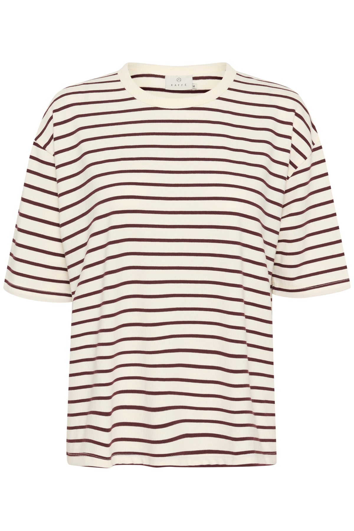 Kaffe Kawinny Fudge Burgundy Oversized Stripe T-Shirt