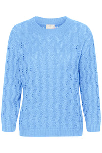 Kaffe Kalena Vista Blue Supersoft Knit Pullover