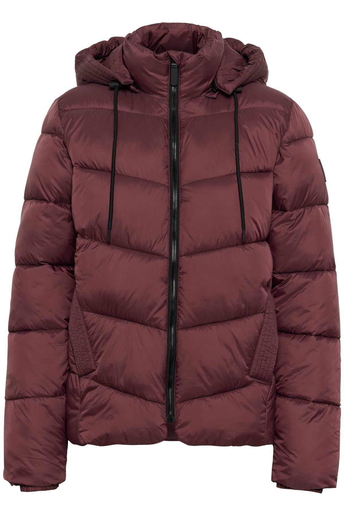 Kaffe Kasusanne Fudge Burgundy Ultimate Puffa Jacket with Detachable Hood, 10508811