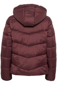Kaffe Kasusanne Fudge Burgundy Ultimate Puffa Jacket with Detachable Hood, 10508811