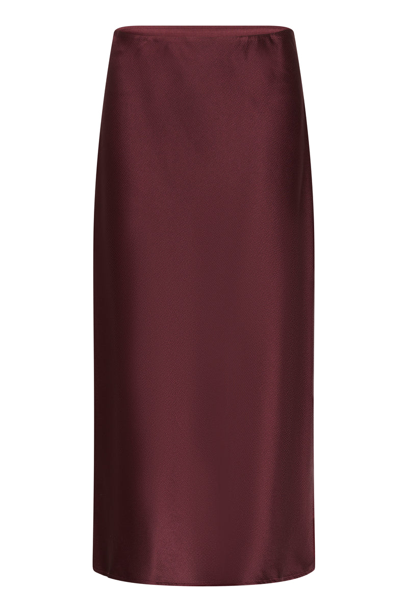 Kaffe Kalotte Fudge Burgundy Satin Slip Skirt