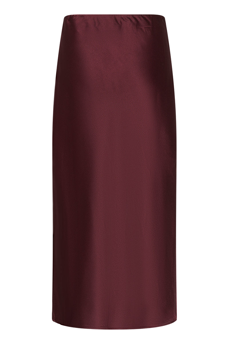 Kaffe Kalotte Fudge Burgundy Satin Slip Skirt