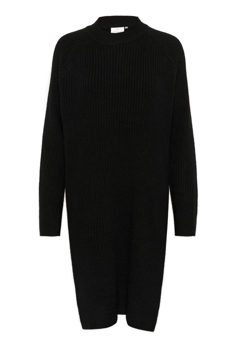 Kaffe Karinya Black Relaxed Fit Knitted Dress, 10509084