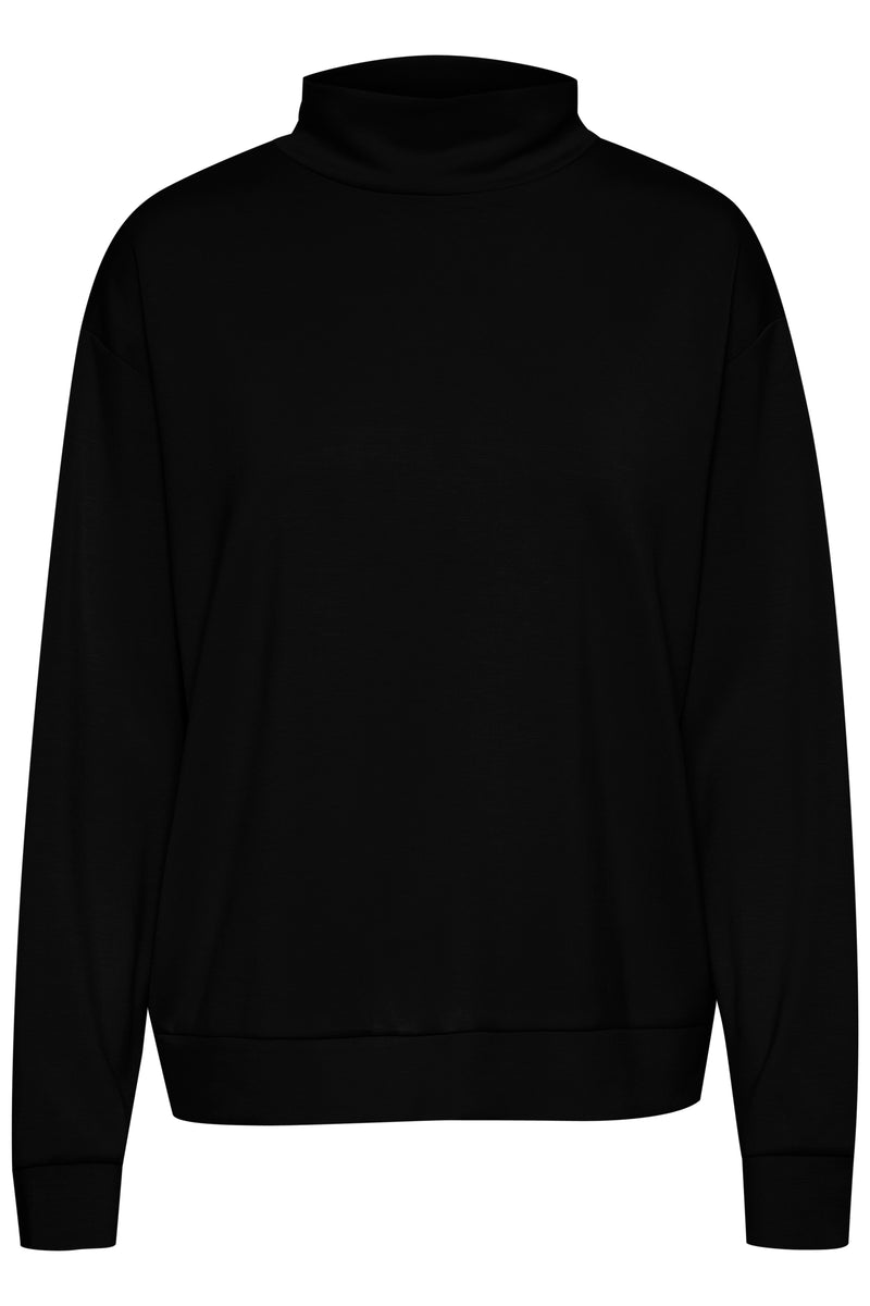 Kaffe Kaannika Black Modal Supersoft High Neck Sweatshirt