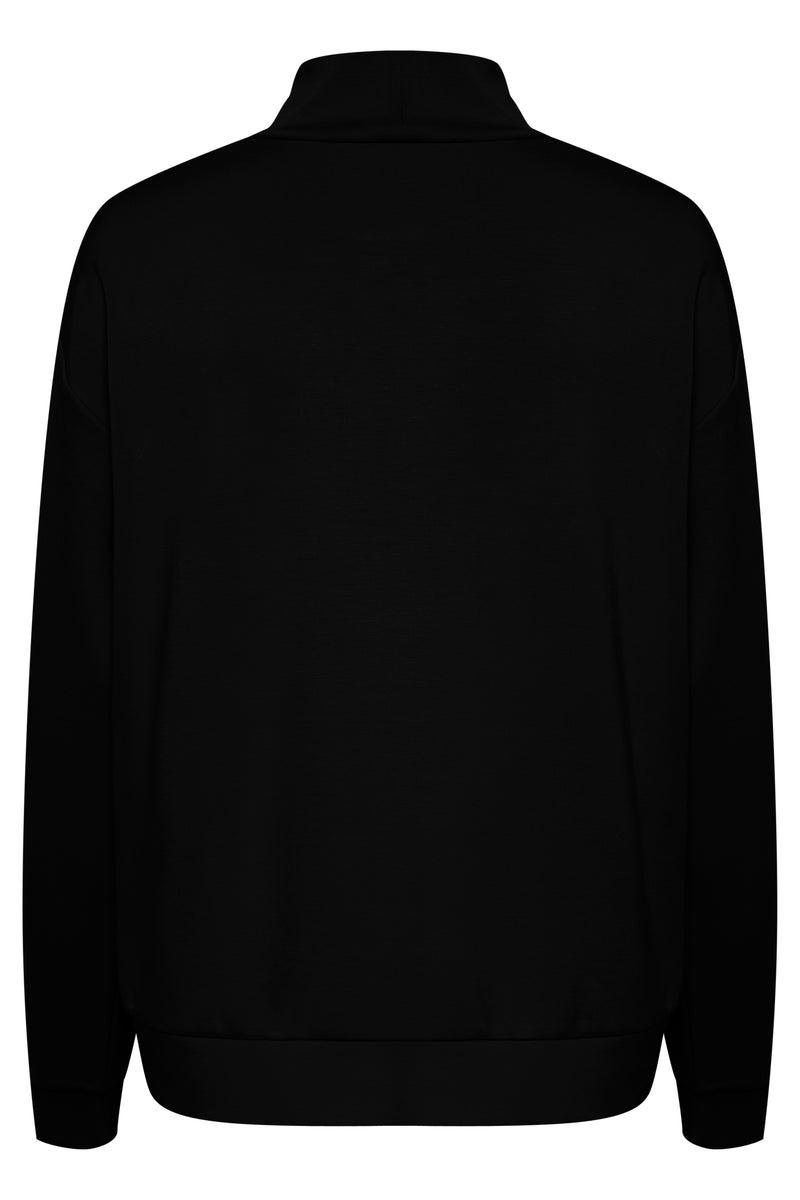 Kaffe Kaannika Black Modal Supersoft High Neck Sweatshirt