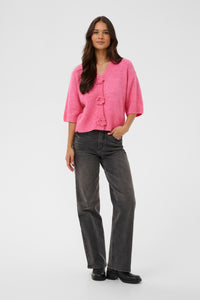 Kaffe Karosie Power Pink V-Neck Cardigan, 10509480