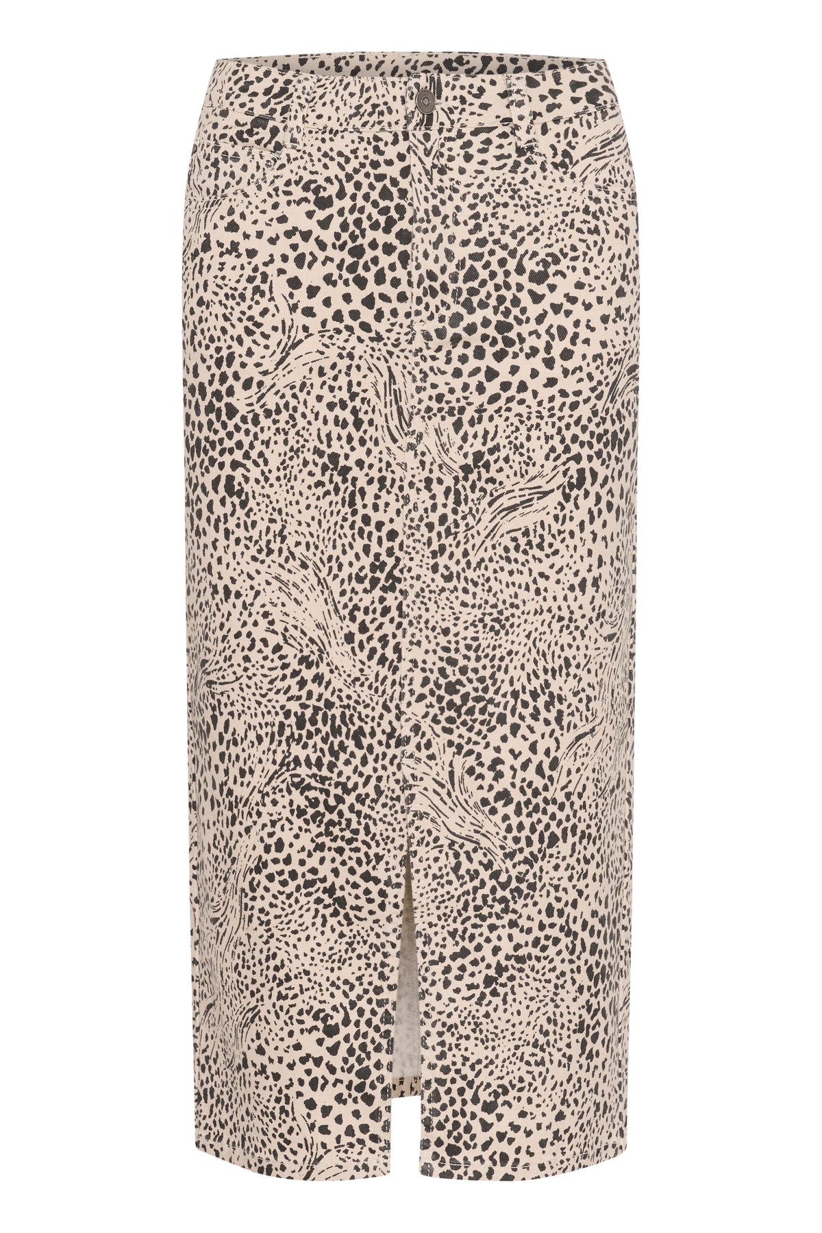 Kaffe Kalisa Leopard Midi Denim Skirt