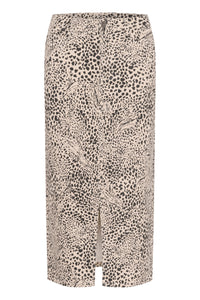 Kaffe Kalisa Leopard Midi Denim Skirt