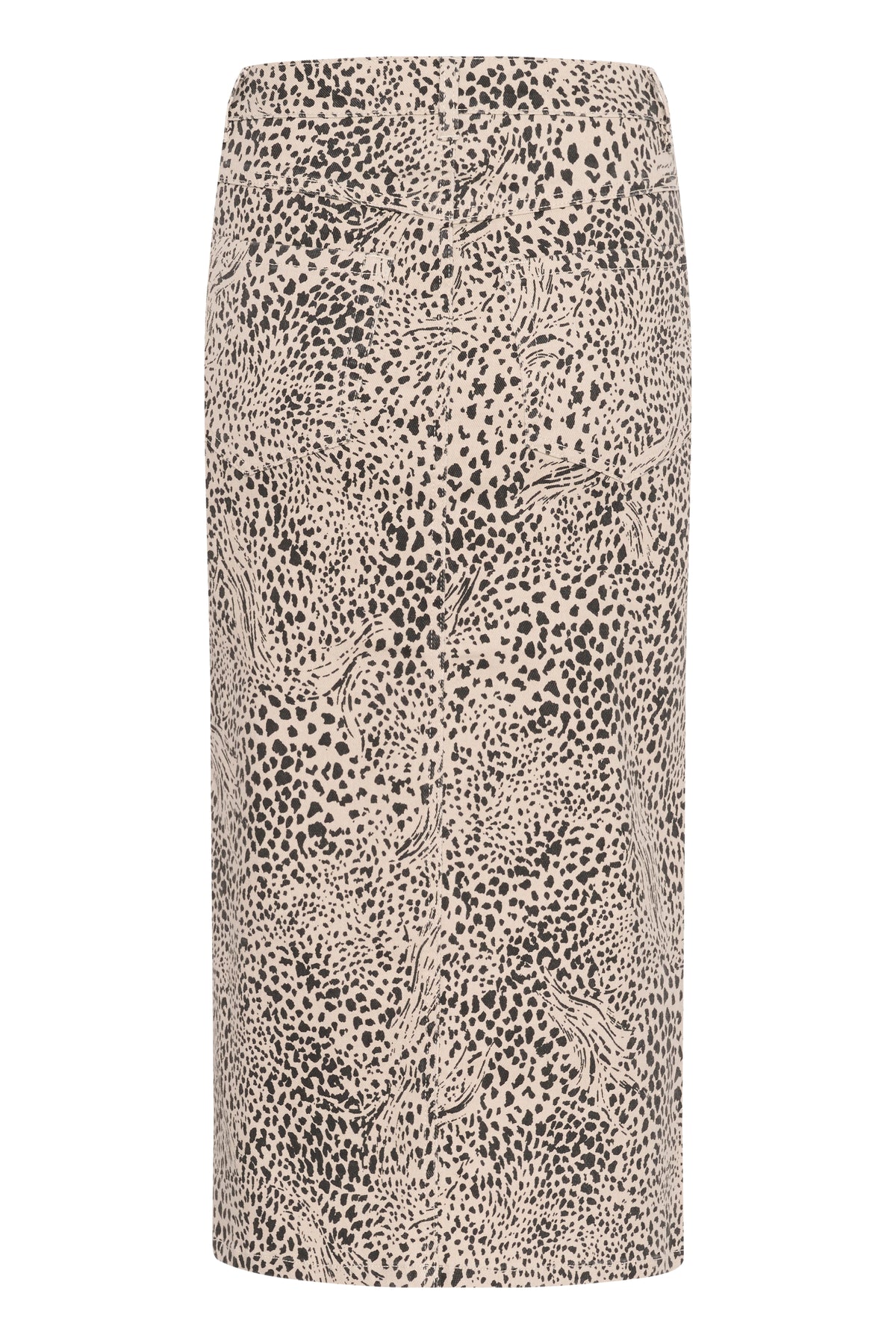 Kaffe Kalisa Leopard Midi Denim Skirt