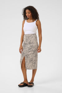 Kaffe Kalisa Leopard Midi Denim Skirt