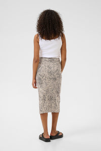 Kaffe Kalisa Leopard Midi Denim Skirt