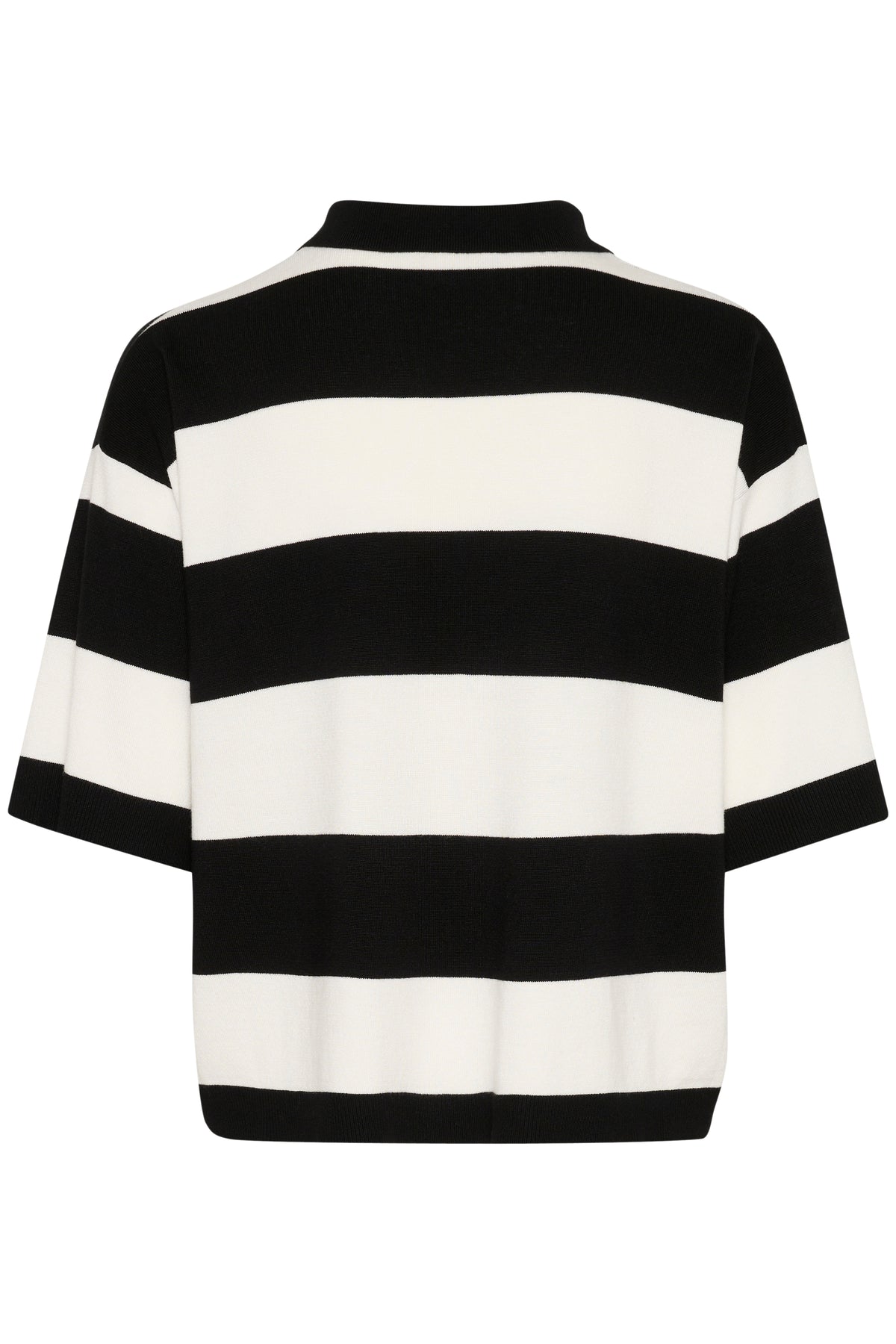Kaffe Kalizza Black/Chalk Striped Polo Knit