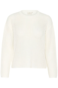 Kaffe Kasolar Chalk Oversized Knitted Pullover