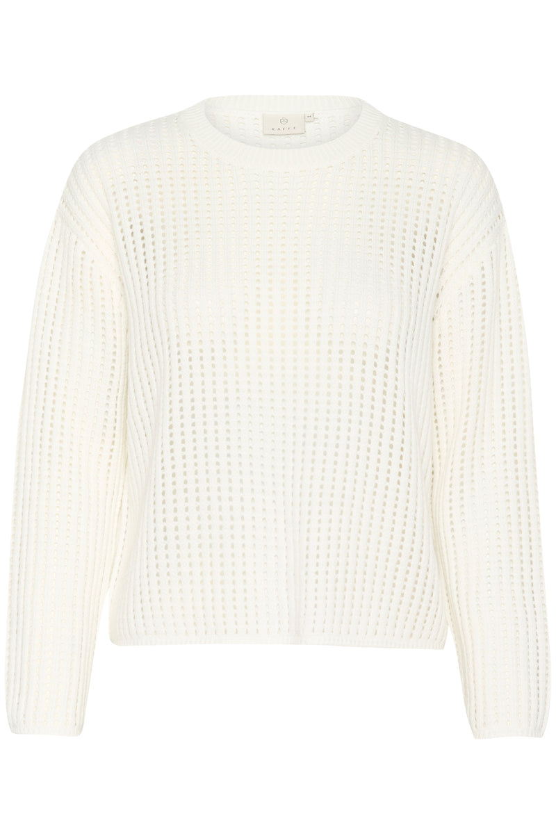 Kaffe Kasolar Chalk Oversized Knitted Pullover