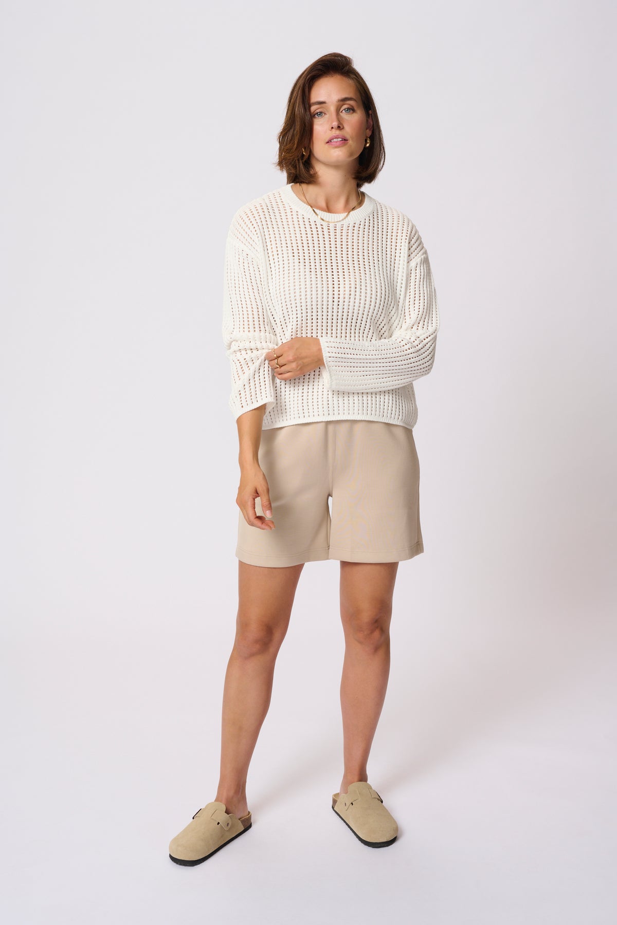 Kaffe Kasolar Chalk Oversized Knitted Pullover