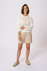 Kaffe Kasolar Chalk Oversized Knitted Pullover