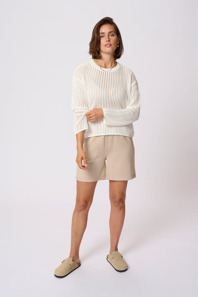 Kaffe Kasolar Chalk Oversized Knitted Pullover