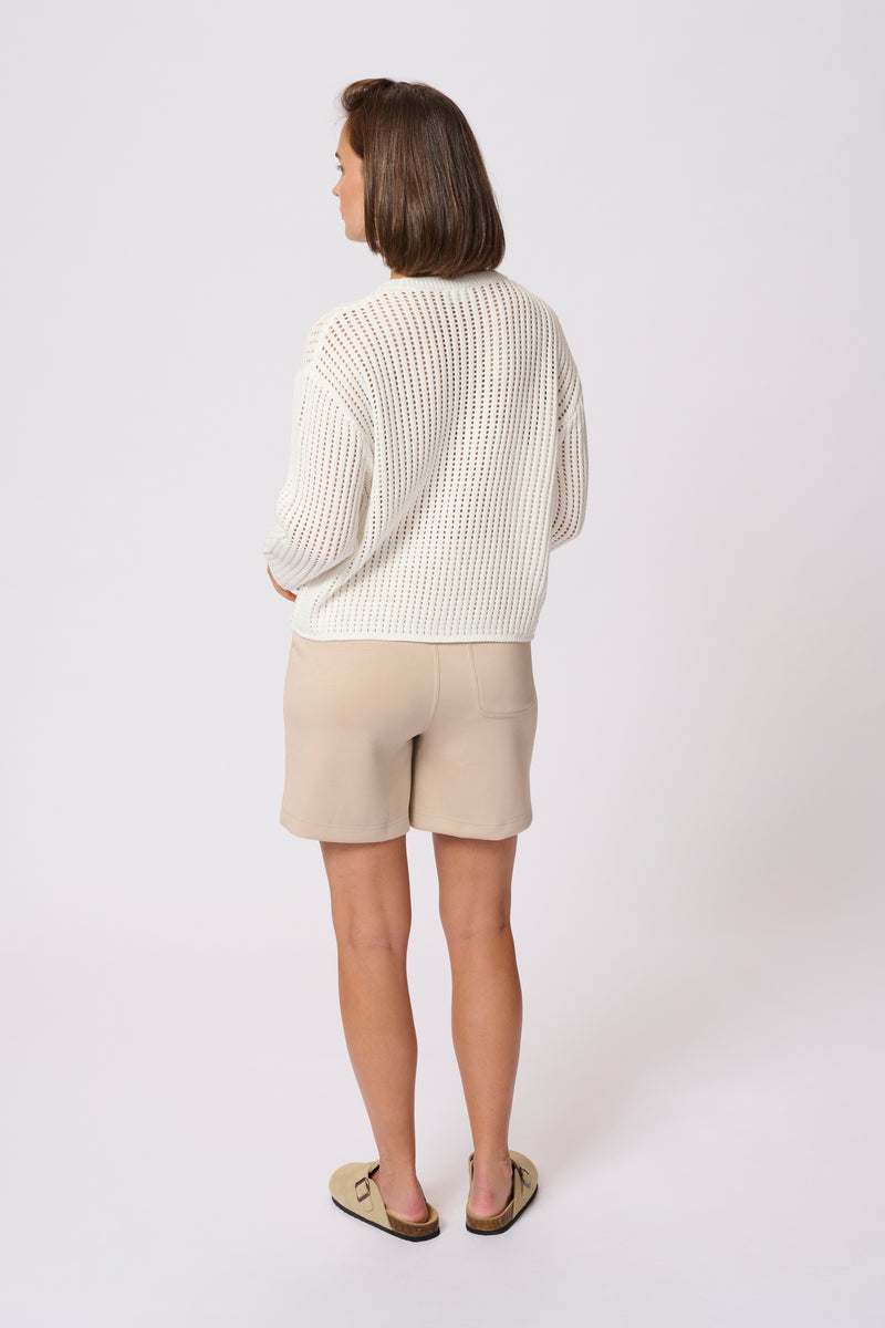 Kaffe Kasolar Chalk Oversized Knitted Pullover