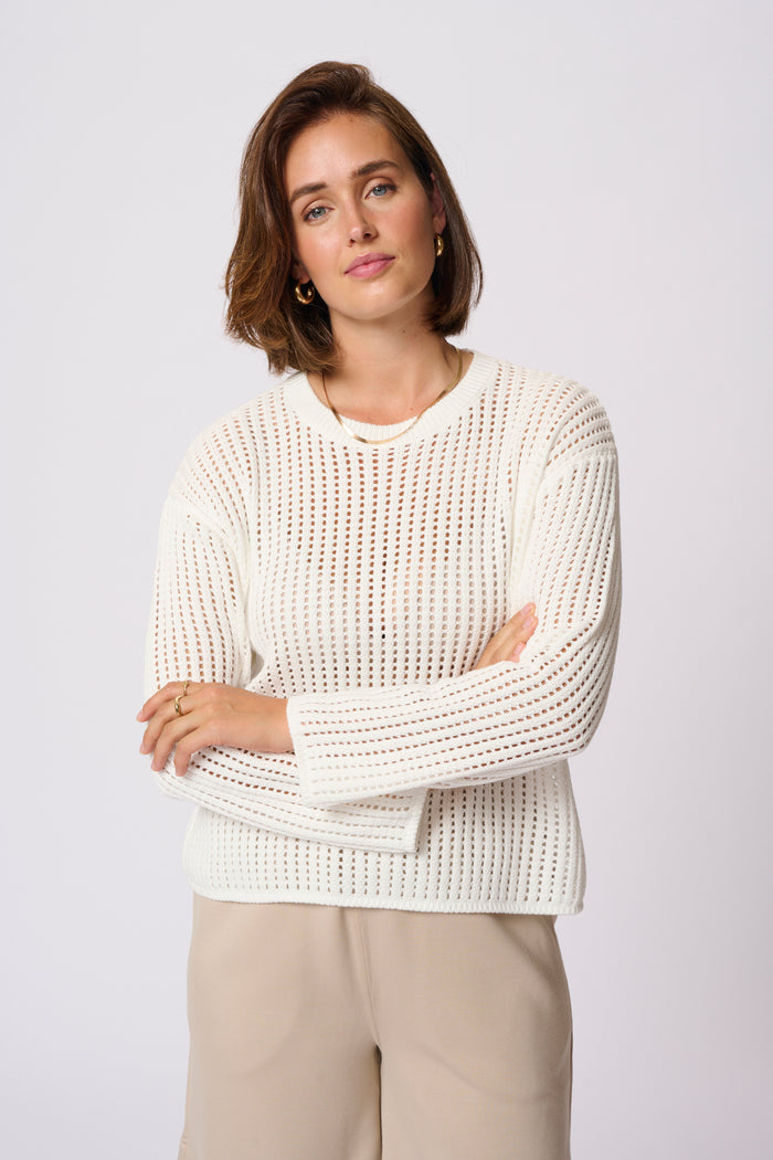 Kaffe Kasolar Chalk Oversized Knitted Pullover