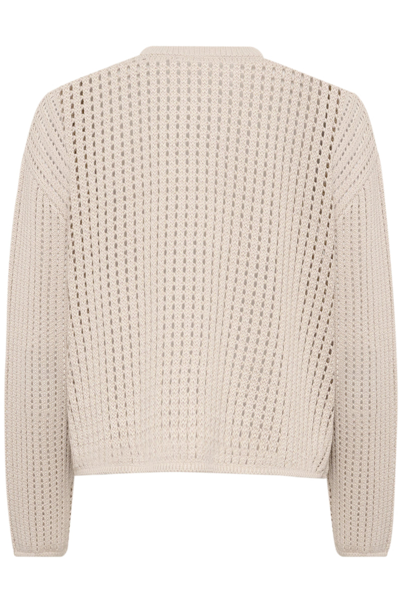 Kaffe Kasolar Feather Beige Oversized Knitted Pullover