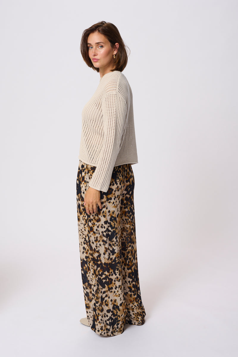 Kaffe Kasolar Feather Beige Oversized Knitted Pullover