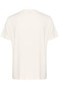 Kaffe Kajulie Chalk 'Les Fleurs' Logo Front T-Shirt, 10509998