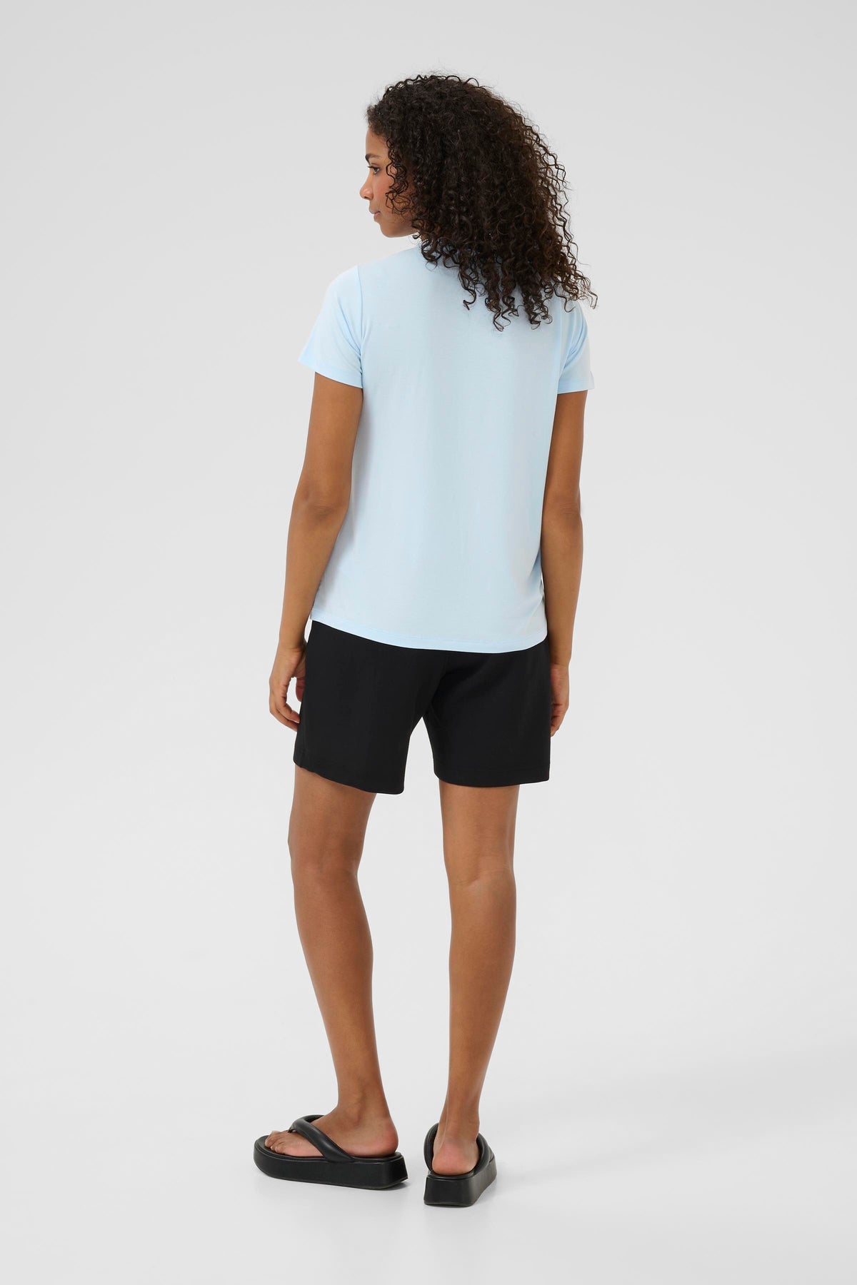 Kaffe Kajulie Nantucket Baby Blue 'Les Fleurs' Logo Front T-Shirt, 10509998