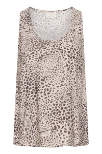 Kaffe Kadebra Beige Abstract Leopard Print Top, 10510022