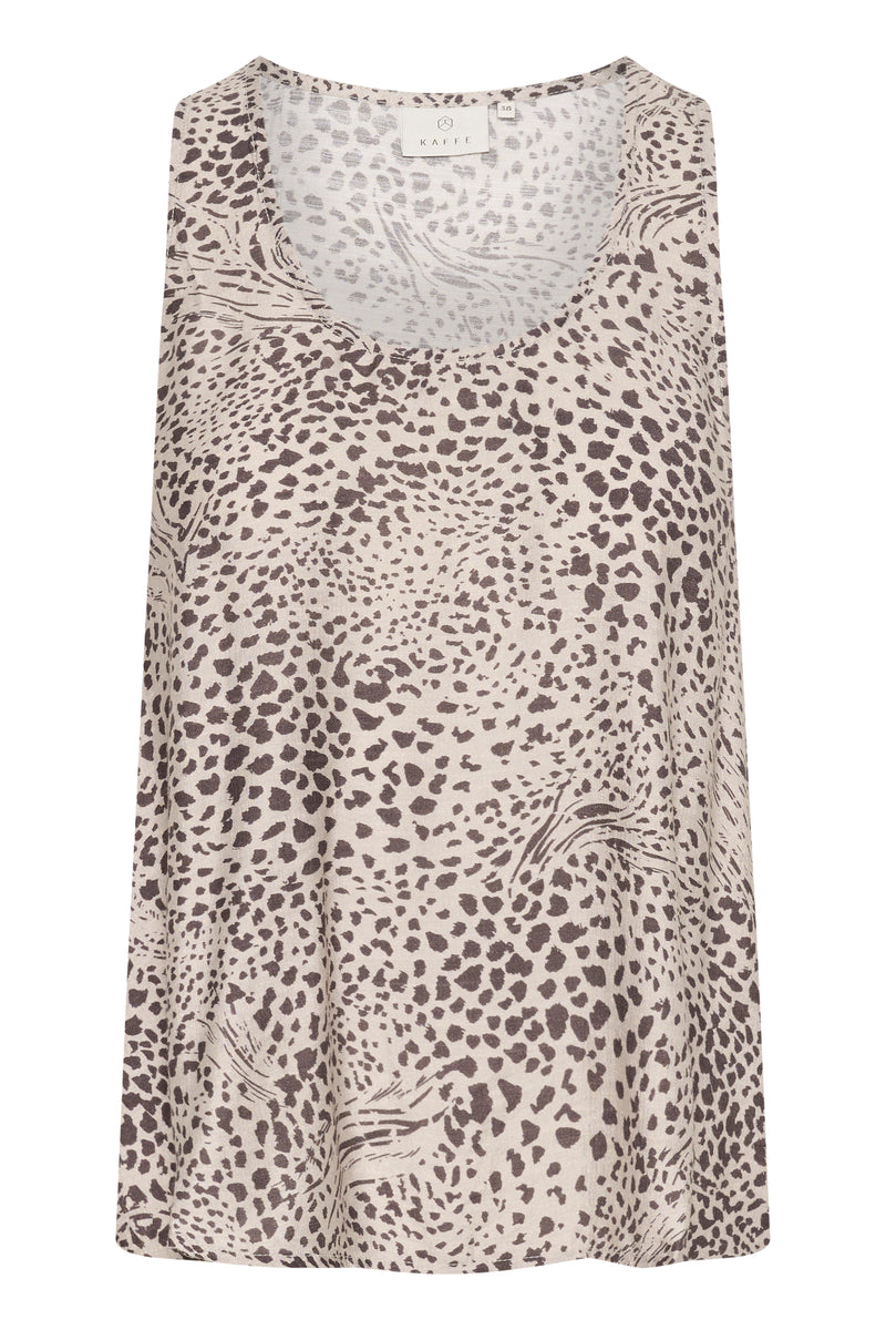 Kaffe Kadebra Beige Abstract Leopard Print Top, 10510022