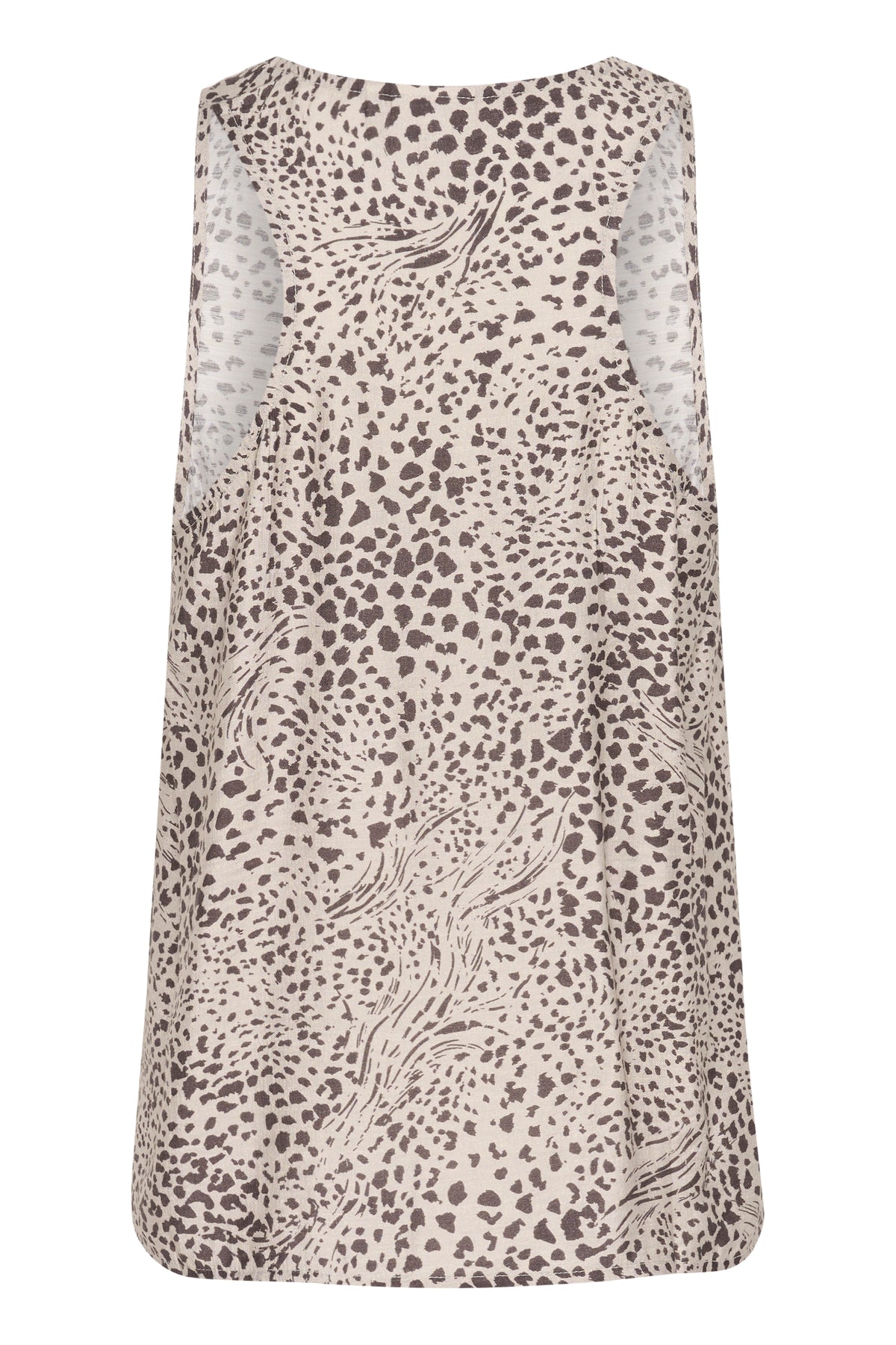 Kaffe Kadebra Beige Abstract Leopard Print Top