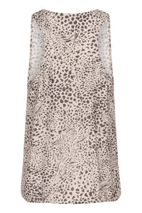 Kaffe Kadebra Beige Abstract Leopard Print Top