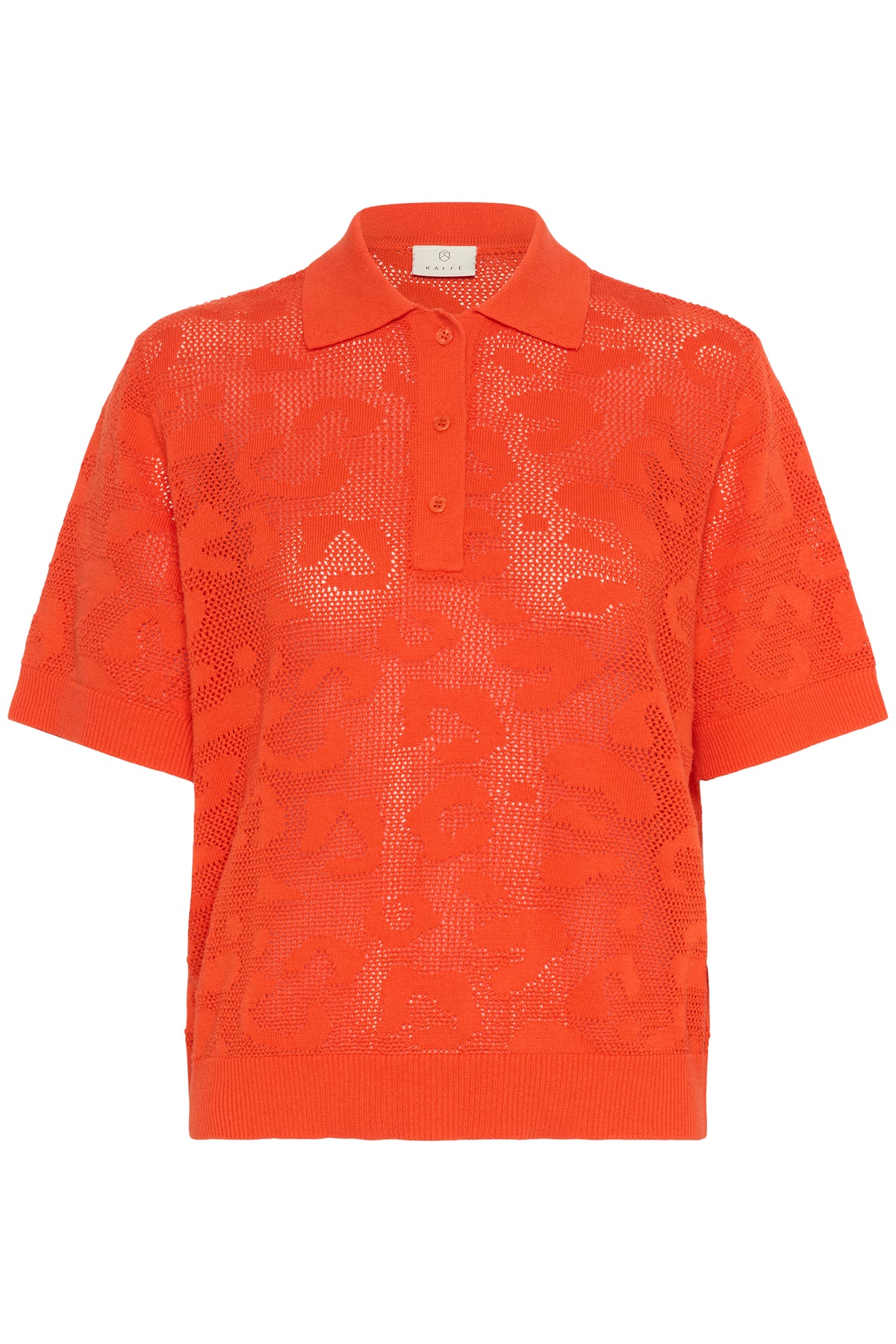 Kaffe Kaabela Grenadine Embossed Knitted Polo Top