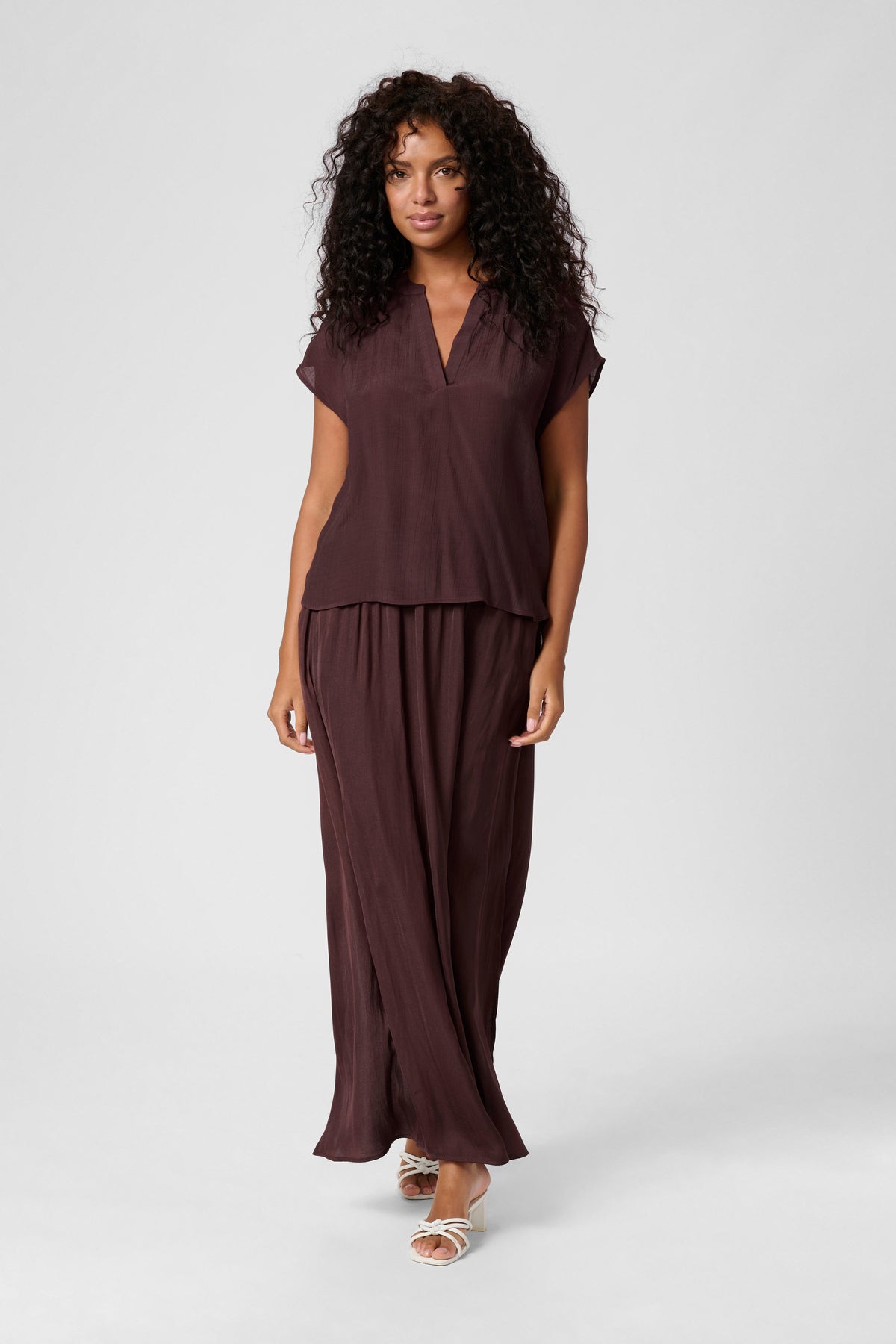 Kaffe Kaanja Fudge V-Neck Blouse