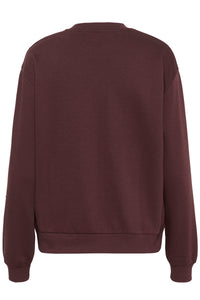 Kaffe Kaberta Fudge Burgundy 'BONJOUR' Supersoft Sweatshirt, 10510216