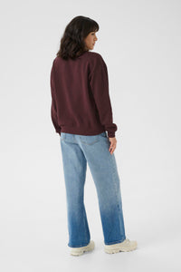 Kaffe Kaberta Fudge Burgundy 'BONJOUR' Supersoft Sweatshirt, 10510216